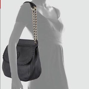 Tory Burch Marion Black Leather Shoulder Bag